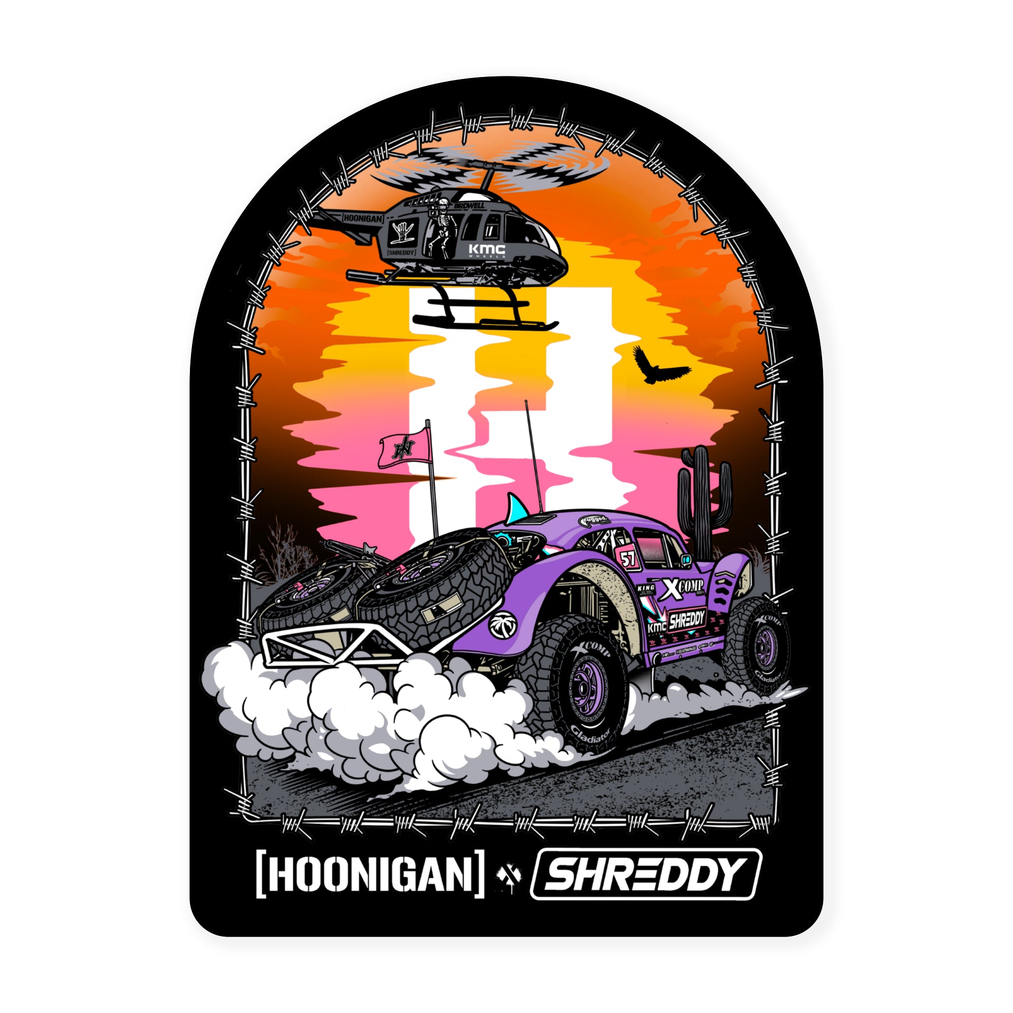 Hoonigan x Shreddy Desert Sticker | 4.7