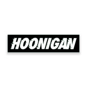 Hoonigan Victory Lap sticker featuring bold, dynamic lettering on a black background, perfect for car enthusiasts.