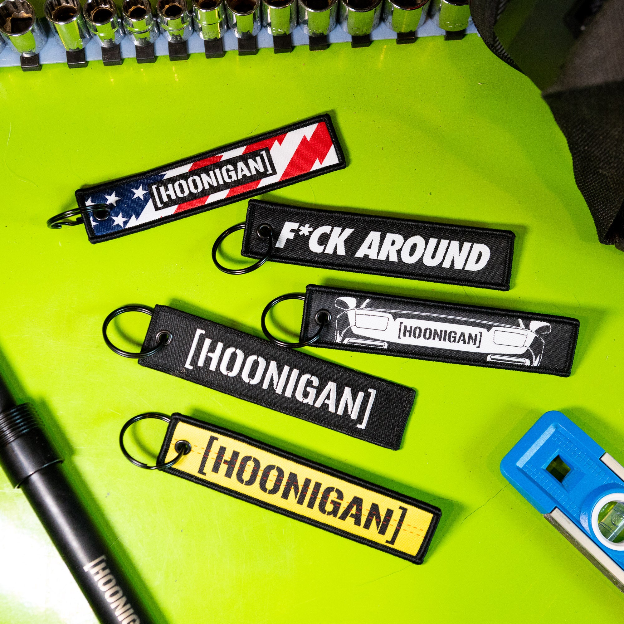 Hoonigan STARS AND STRIPES KILL ALL TIRES Jet Tag Keychain