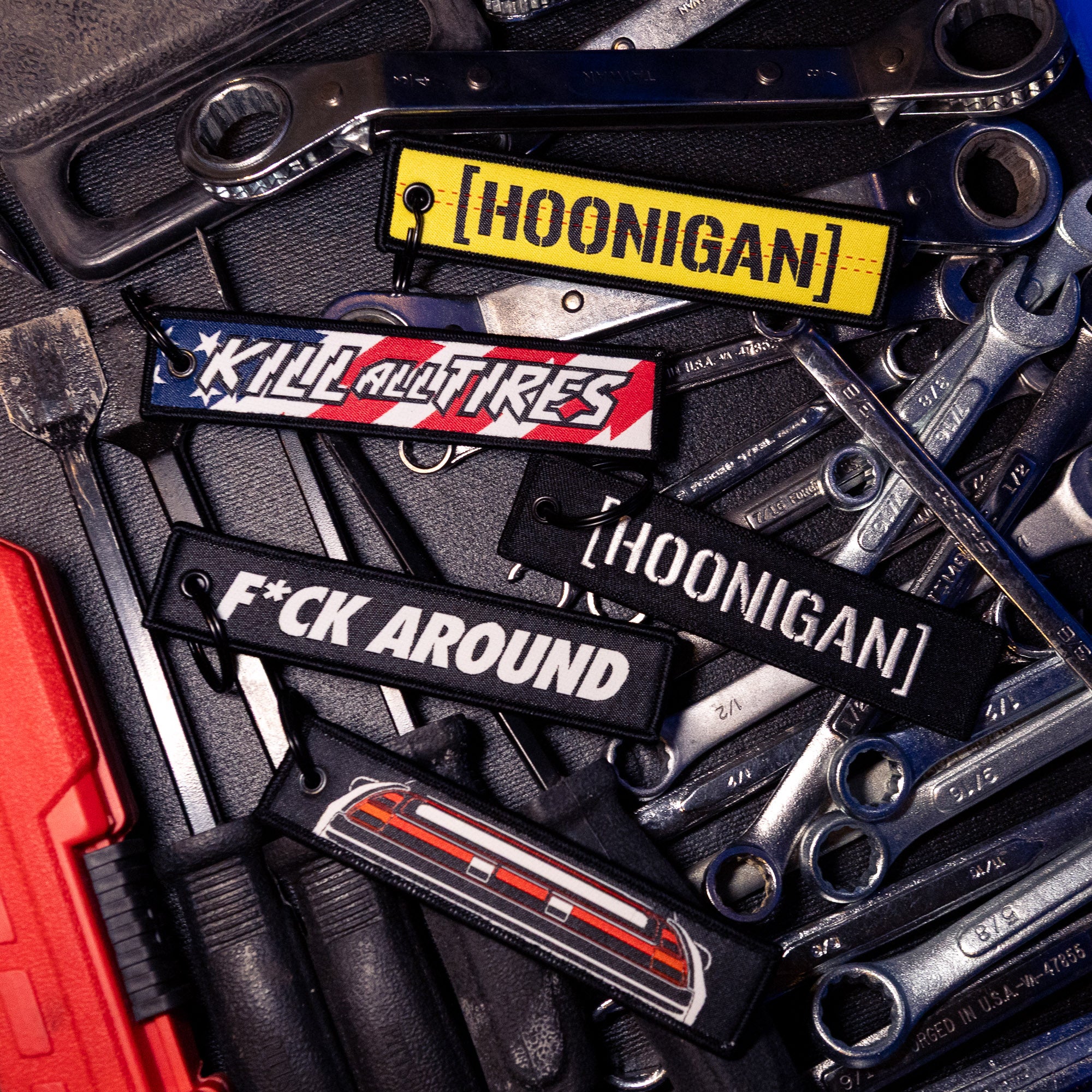 Hoonigan FIND OUT Jet Tag Keychain
