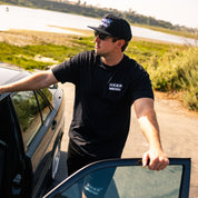 Hoonigan HNGN POWER black snapback hat with embroidered logo on the front.