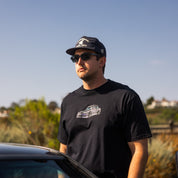 Hoonigan SD Series short sleeve tee in black featuring bold white graphics on the front.