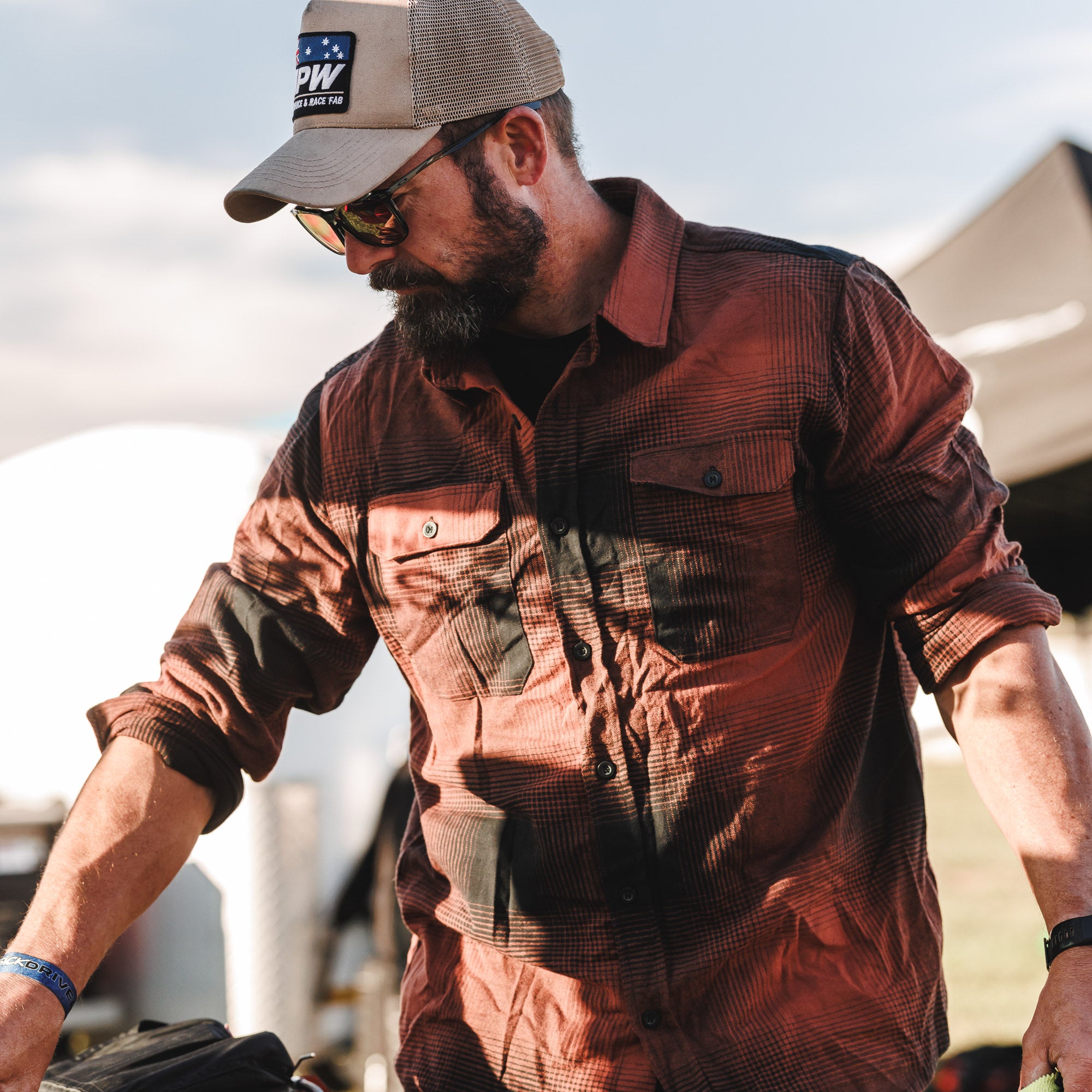 Hoonigan RUST Long Sleeve Flannel Shirt