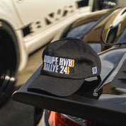Hoonigan x RWB GROUPE RALLYE '24 unstructured strapback hat in black with embroidered logo on the front.