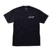 Black Hoonigan FIND OUT V2 short sleeve tee with white embroidered logo on the chest.