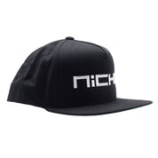 Black Niche SNAPBACK hat featuring a white embroidered logo on the front.