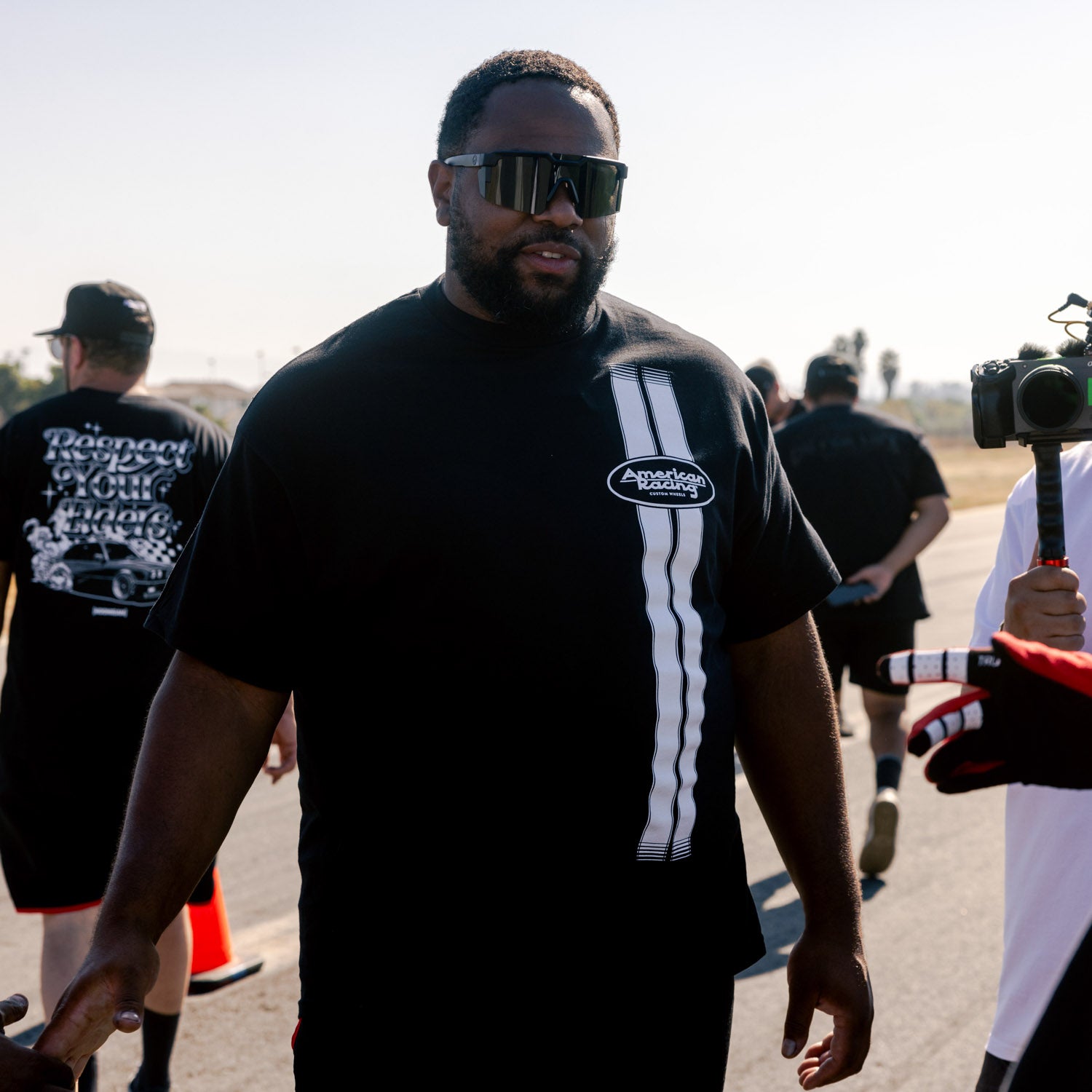 American Racing CHEVELLE Short Sleeve Tee featuring a classic muscle car graphic on a black background.