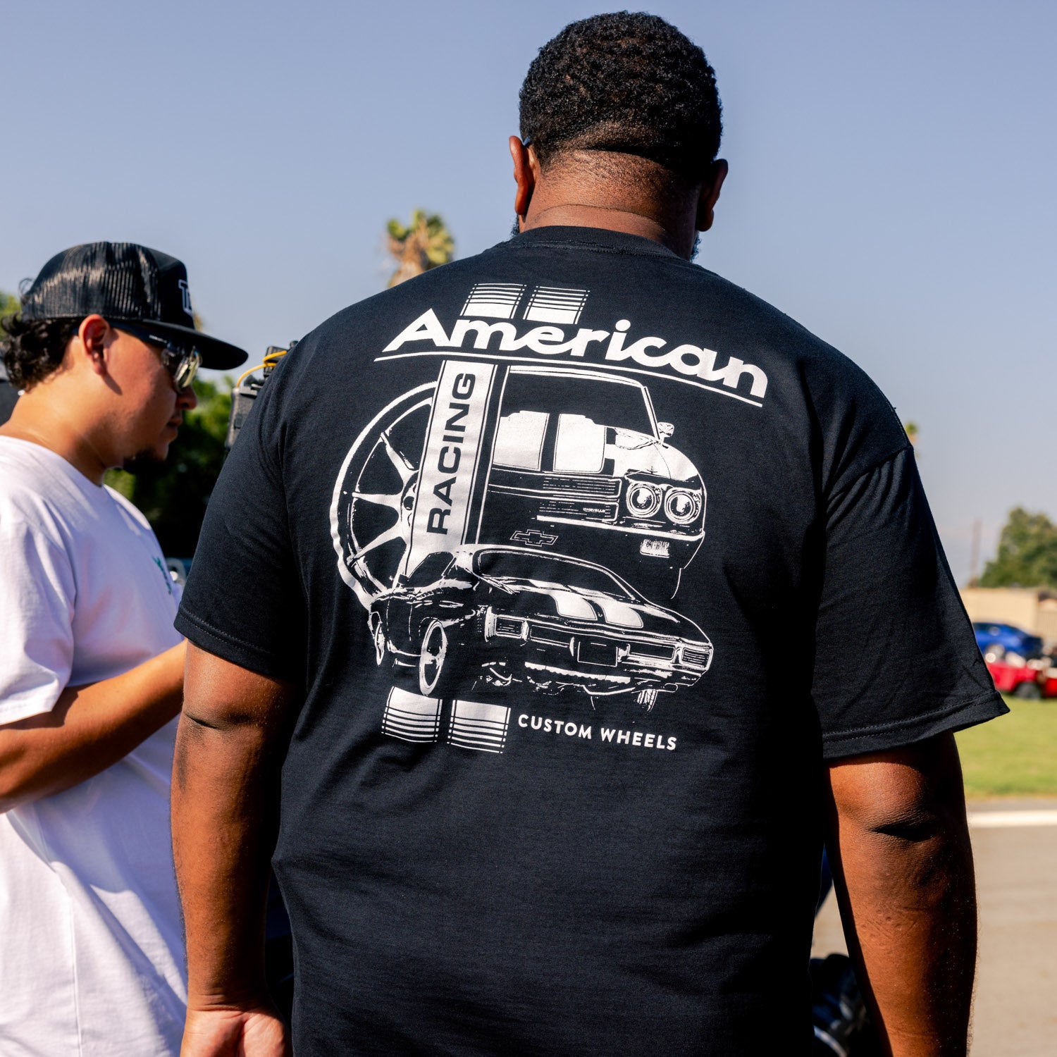 American Racing CHEVELLE Short Sleeve Tee featuring a classic car graphic on a black background.