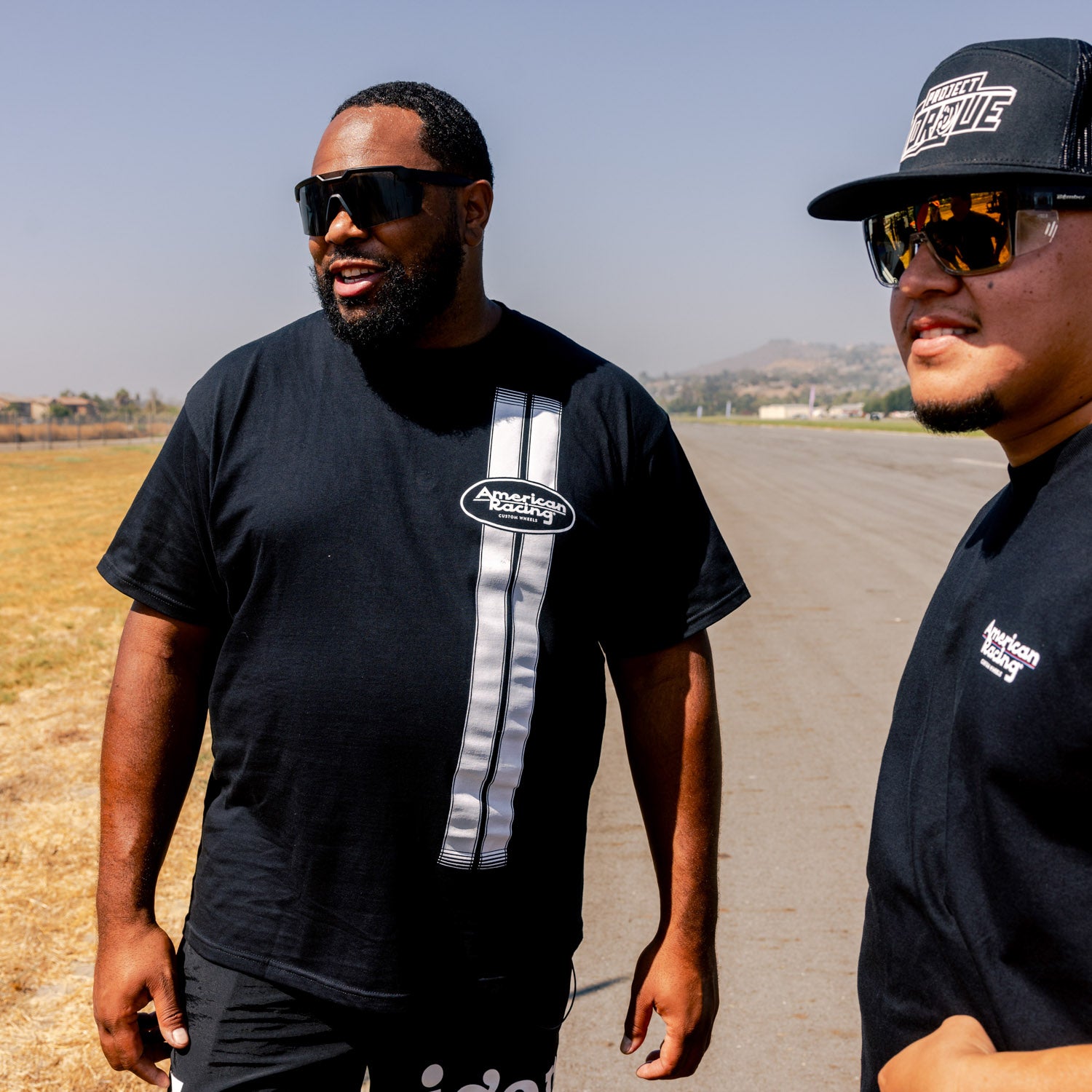 American Racing CHEVELLE Short Sleeve Tee featuring a vintage car graphic on a black background.