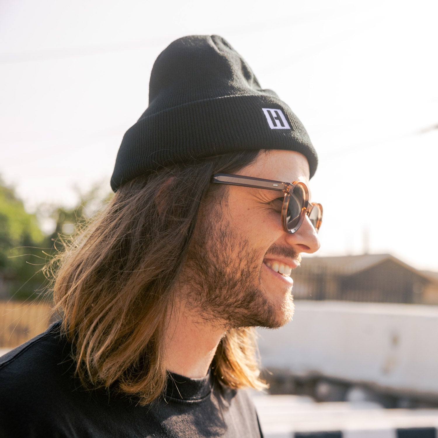 Hoonigan CLASSIC H ICON black beanie with a white logo on the front.