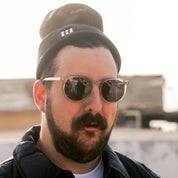 Black Hoonigan CLASSIC H ICON beanie featuring a white "H" logo on the front.