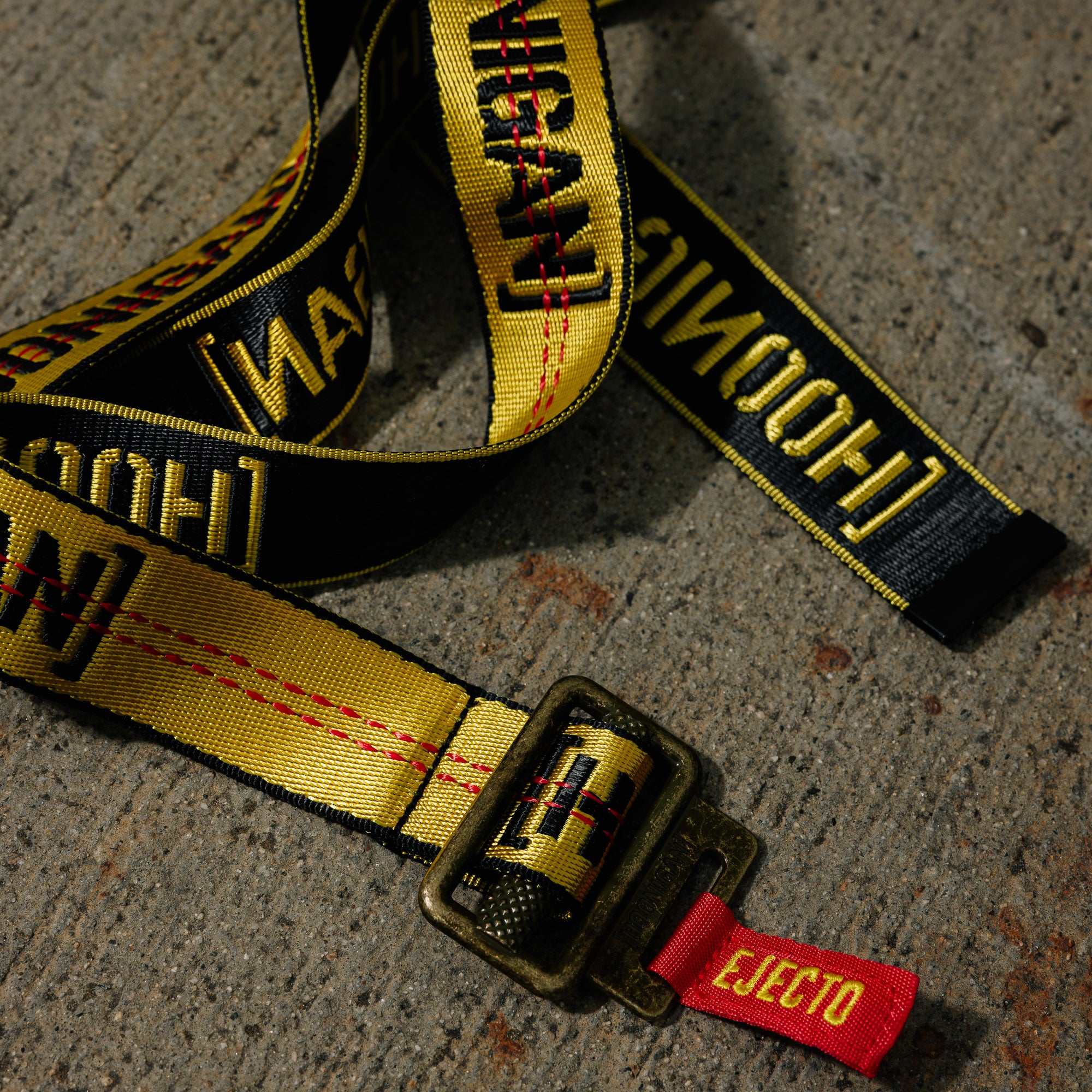 Black Hoonigan RATCHET Web Belt with bold logo and adjustable metal ratchet buckle.