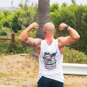 Hoonigan 'MERICA tank top featuring a bold graphic design with a patriotic theme, perfect for casual wear.