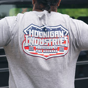 Hoonigan INTERSTATE summer short sleeve tee in black with white logo and graphics.