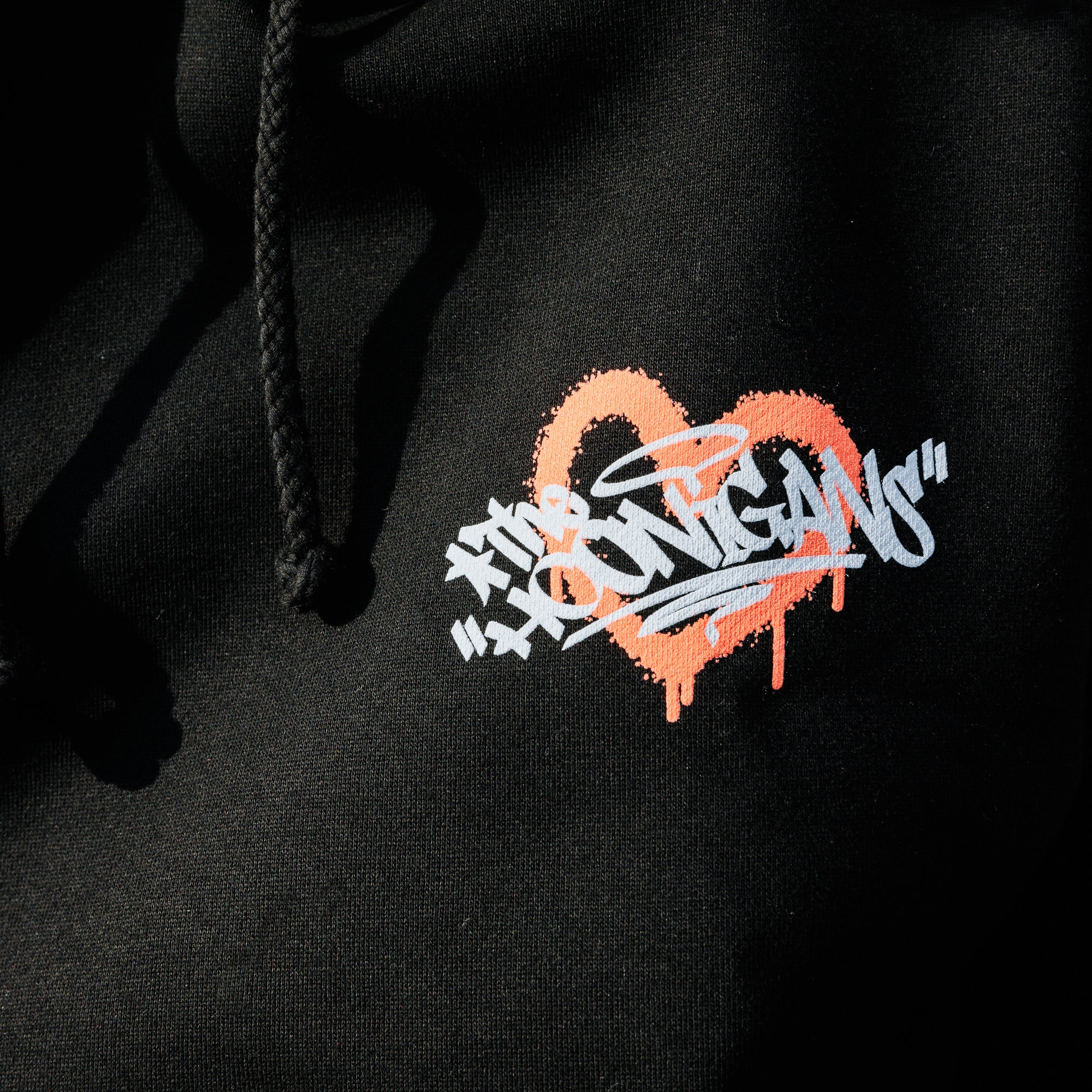 Hoonigan FIND OUT Pullover Hoodie in black with bold white graphic logo on the front.