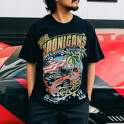 Hoonigan 632 short sleeve tee featuring a bold graphic design on a black background.