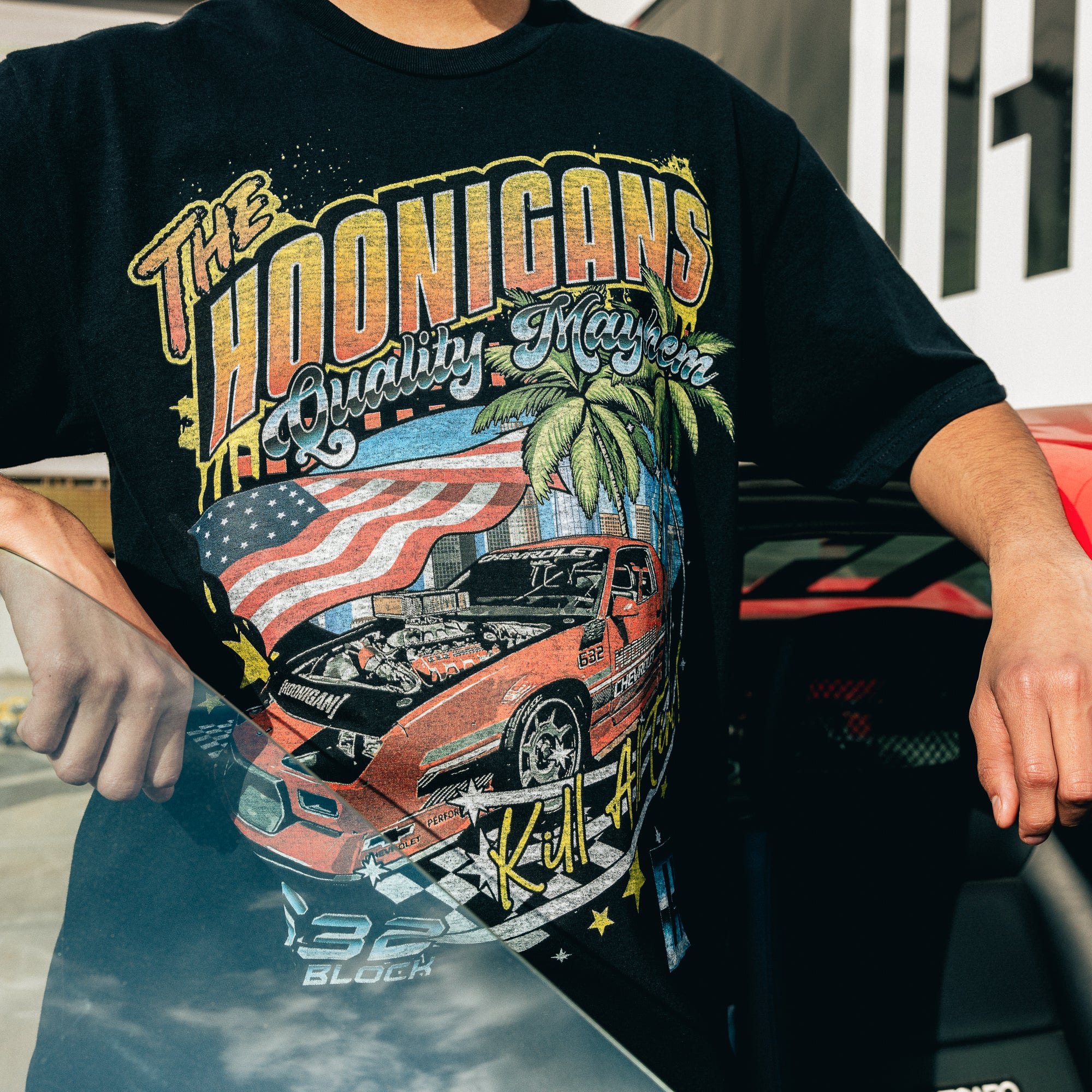 Hoonigan 632 short sleeve tee featuring a bold graphic design and a comfortable, casual fit.