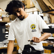 Hoonigan x Mooneyes "GO WITH HOON" short sleeve tee featuring a bold graphic design, black color, and relaxed fit.