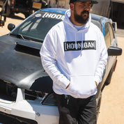 Hoonigan CENSOR BAR Pullover Hoodie in black, featuring a bold white logo across the chest and a cozy hood.