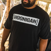 Black Hoonigan CENSOR BAR short sleeve tee with bold white graphics on the front.
