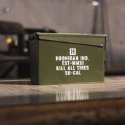Hoonigan AMMO Box featuring a rugged design, black color with graphic branding, suitable for storage and transport.