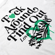 Hoonigan FIND OUT 2.0 Short Sleeve Tee in black with bold logo graphic on the front.