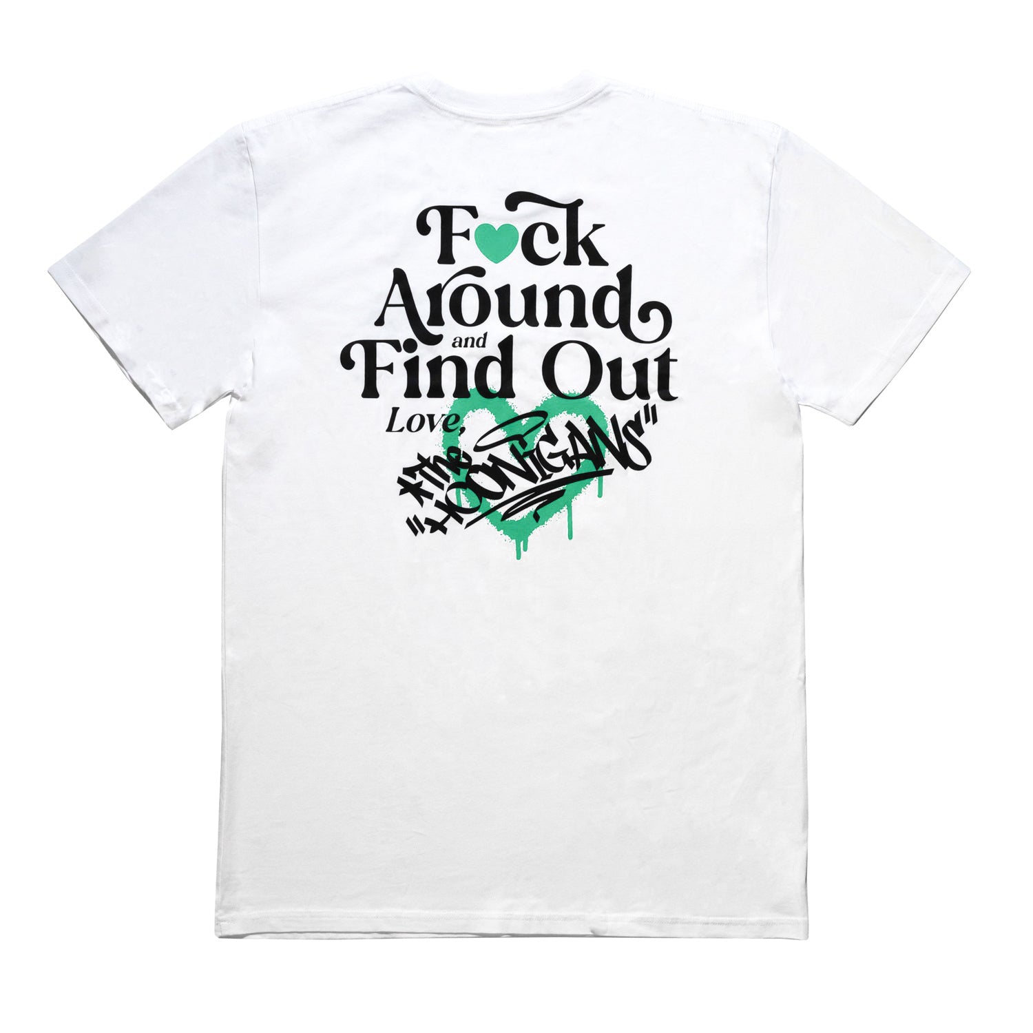 Hoonigan FIND OUT 2.0 Short Sleeve Tee in black featuring a bold graphic design on the front.