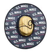 US MAGS straw hat with a wide brim and embroidered logo, set against a neutral background.