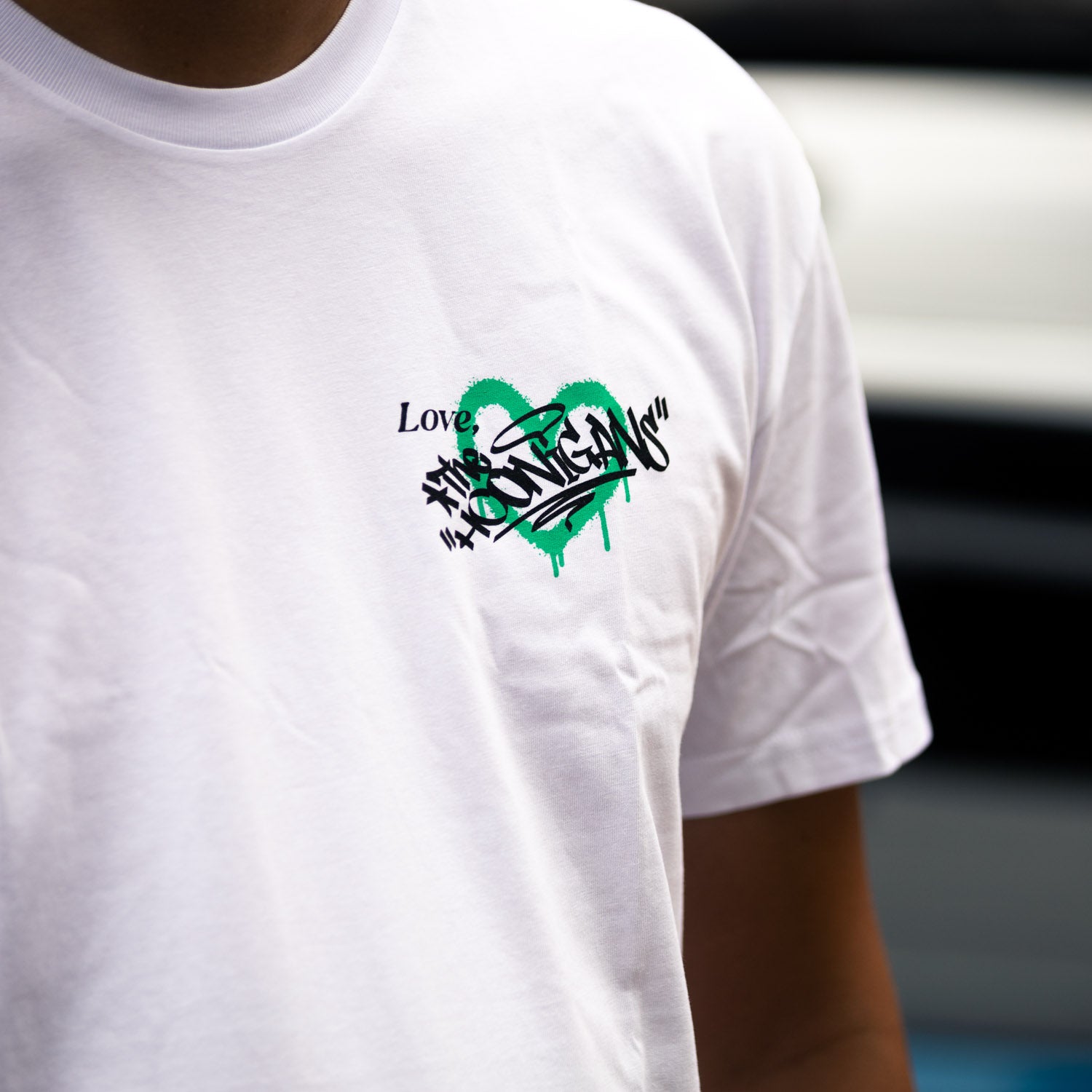 Hoonigan FIND OUT 2.0 Short Sleeve Tee in black with vibrant white graphic logo on the front.