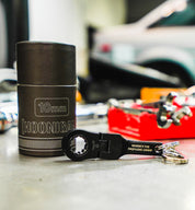 Hoonigan FOUND IT Keychain featuring a 10mm socket design, perfect for automotive enthusiasts and mechanics.