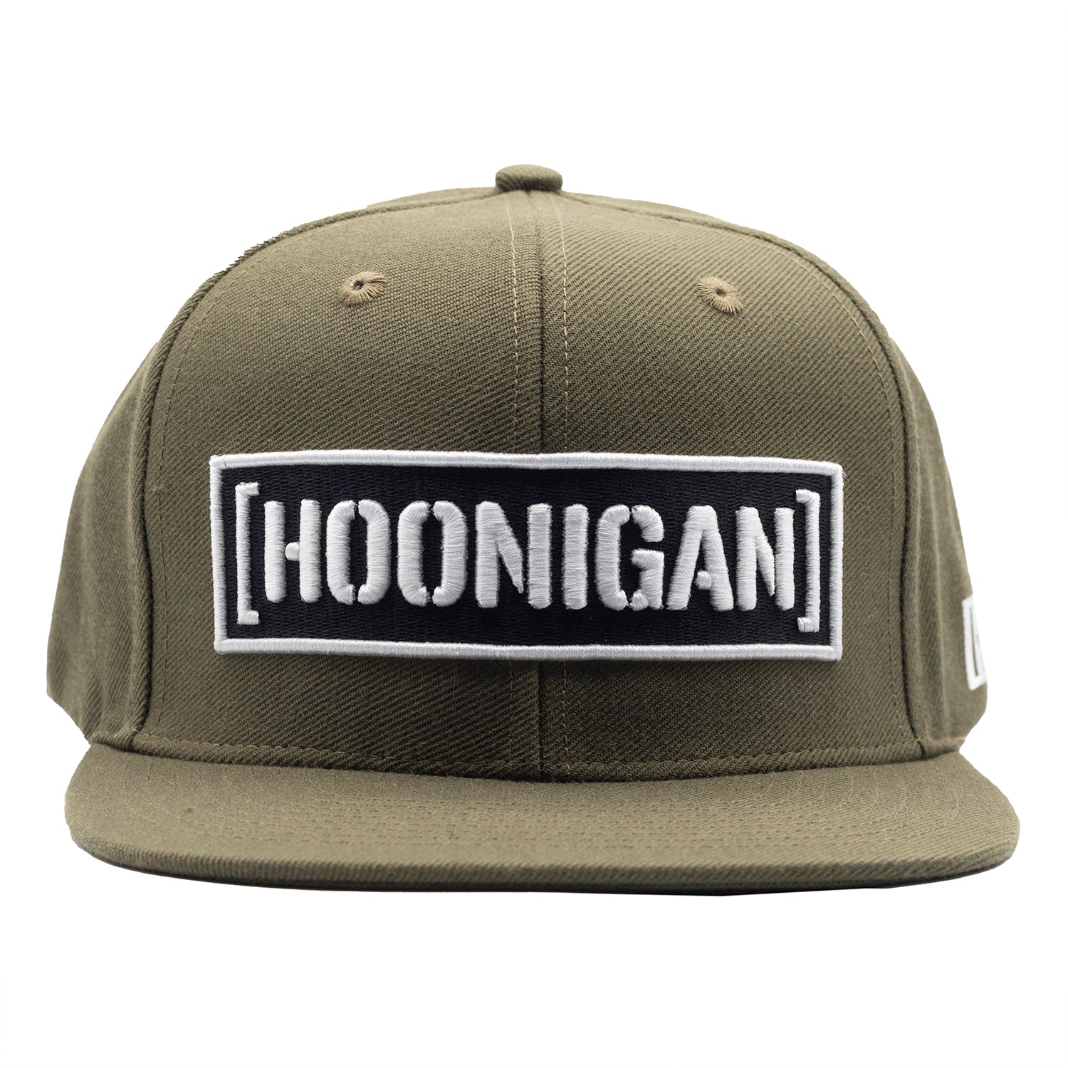 Hoonigan CENSOR BAR Snapback Hat featuring a black base and bold embroidered logo on the front.