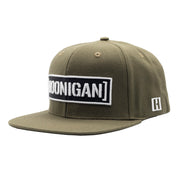Hoonigan CENSOR BAR Snapback Hat in black with white logo and adjustable strap.