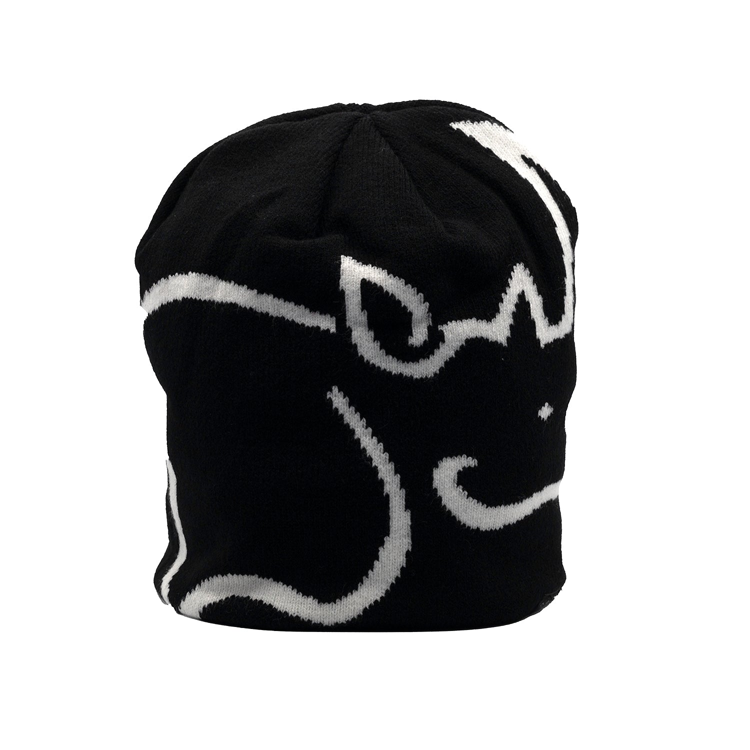 Black Rhino SKULL CAP Beanie featuring a textured knit design in black, with a snug fit for warmth and style.