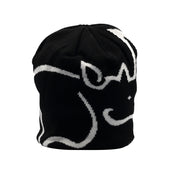 Black Rhino SKULL CAP Beanie featuring a textured knit design in black, with a snug fit for warmth and style.