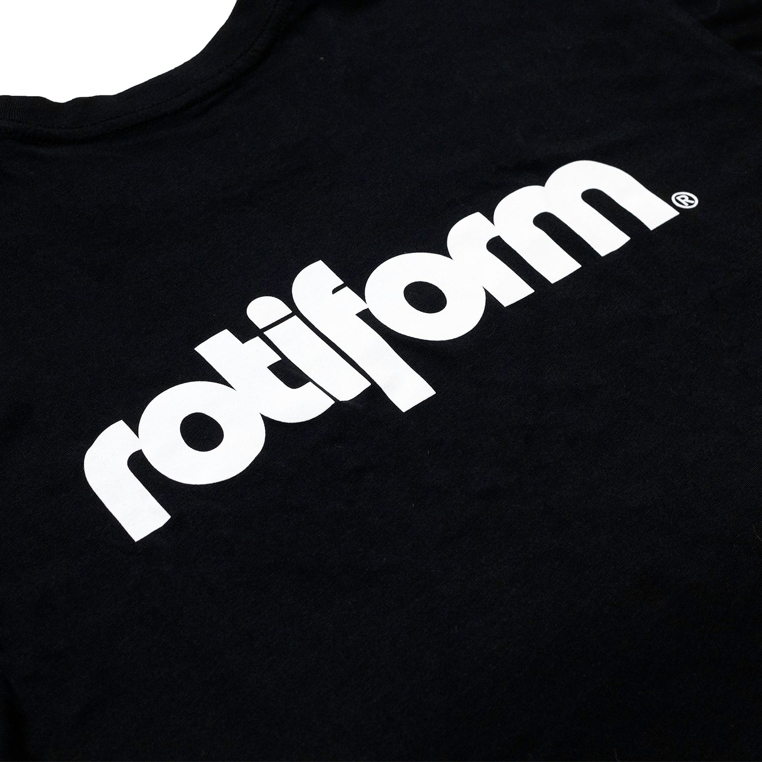 Rotiform STAPLE Short Sleeve Tee in black, featuring a front graphic logo design.