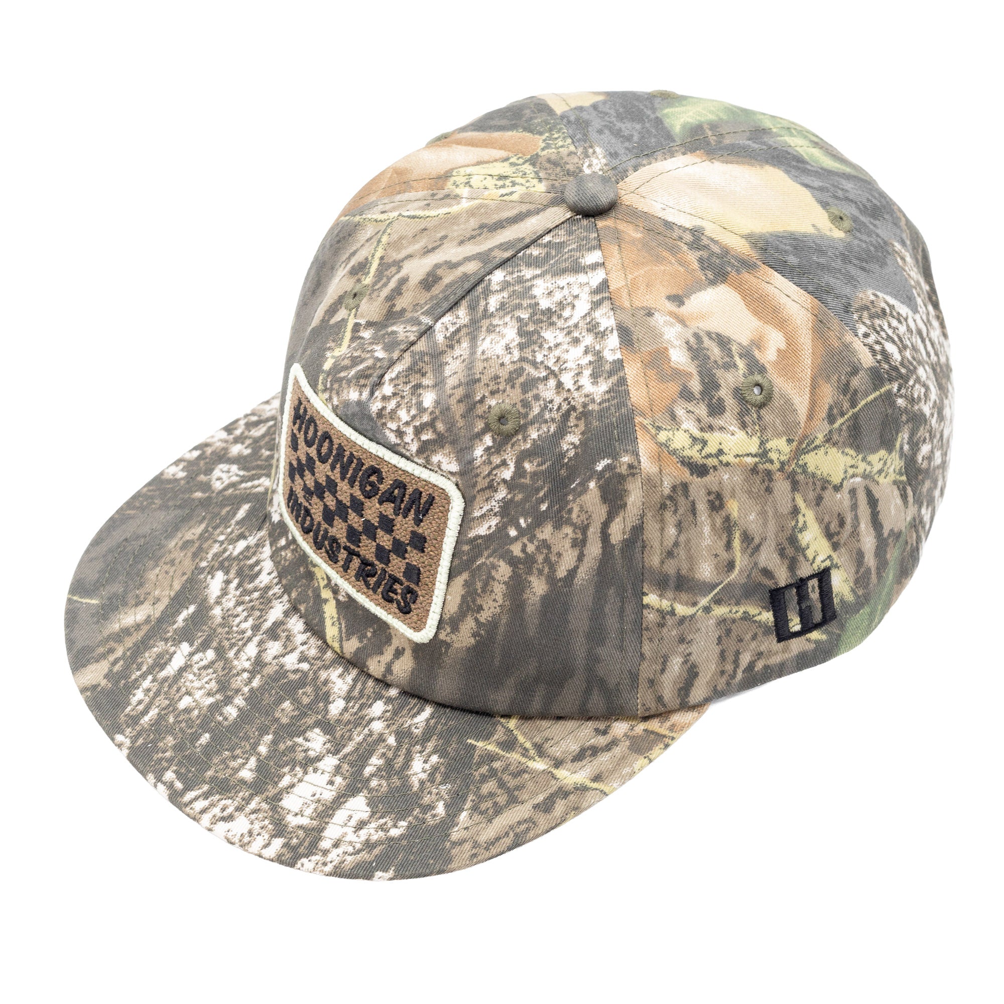 Hoonigan SPRINT unstructured snapback hat in camo pattern featuring a logo patch on the front. Ideal for motorsport enthusiasts.