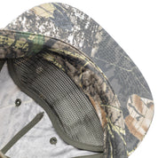 Interior view of Hoonigan SPRINT unstructured snapback hat featuring a camo pattern and mesh lining for breathability.