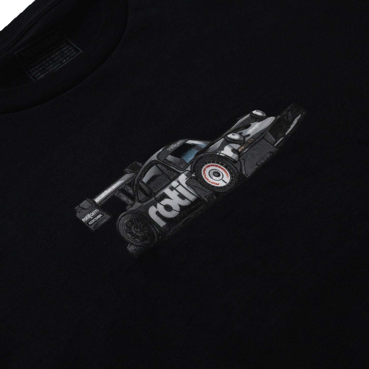 Rotiform SD Series Short Sleeve Tee in black featuring a bold white graphic logo on the front.