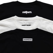 Rotiform SD Series Short Sleeve Tee in black featuring a bold white graphic logo on the front.