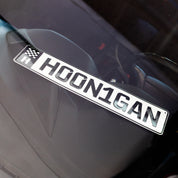 Hoonigan EURO license plate featuring the text HOON1GAN, designed for automotive enthusiasts and car culture fans.