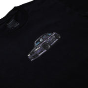 Hoonigan SD SERIES Short Sleeve Tee in black, featuring a bold graphic logo on the front, displayed on a white background.