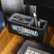 Hoonigan X Spen1 mini shipping container in vibrant colors with detailed graphics.