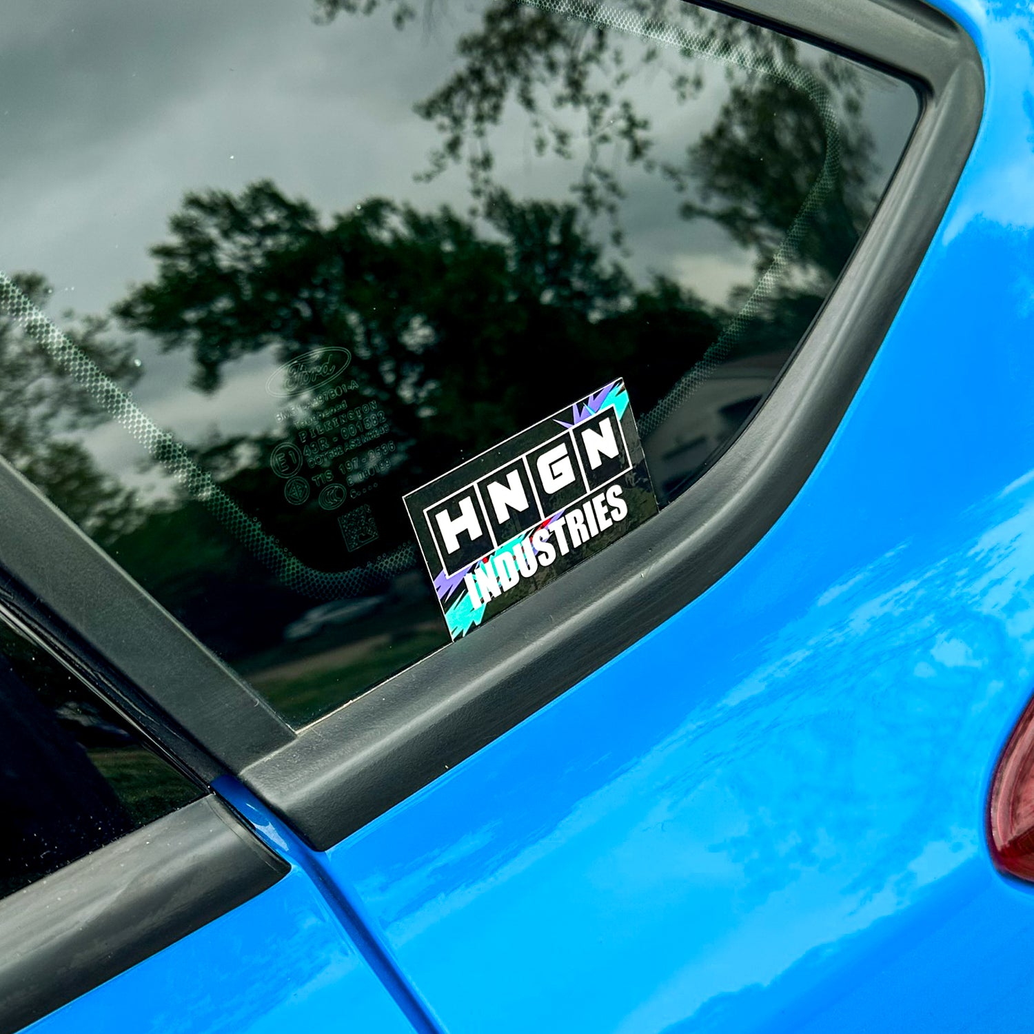 Hoonigan HNGN POWER sticker, 3.25 inches, featuring bold typography in black and white against a transparent background.