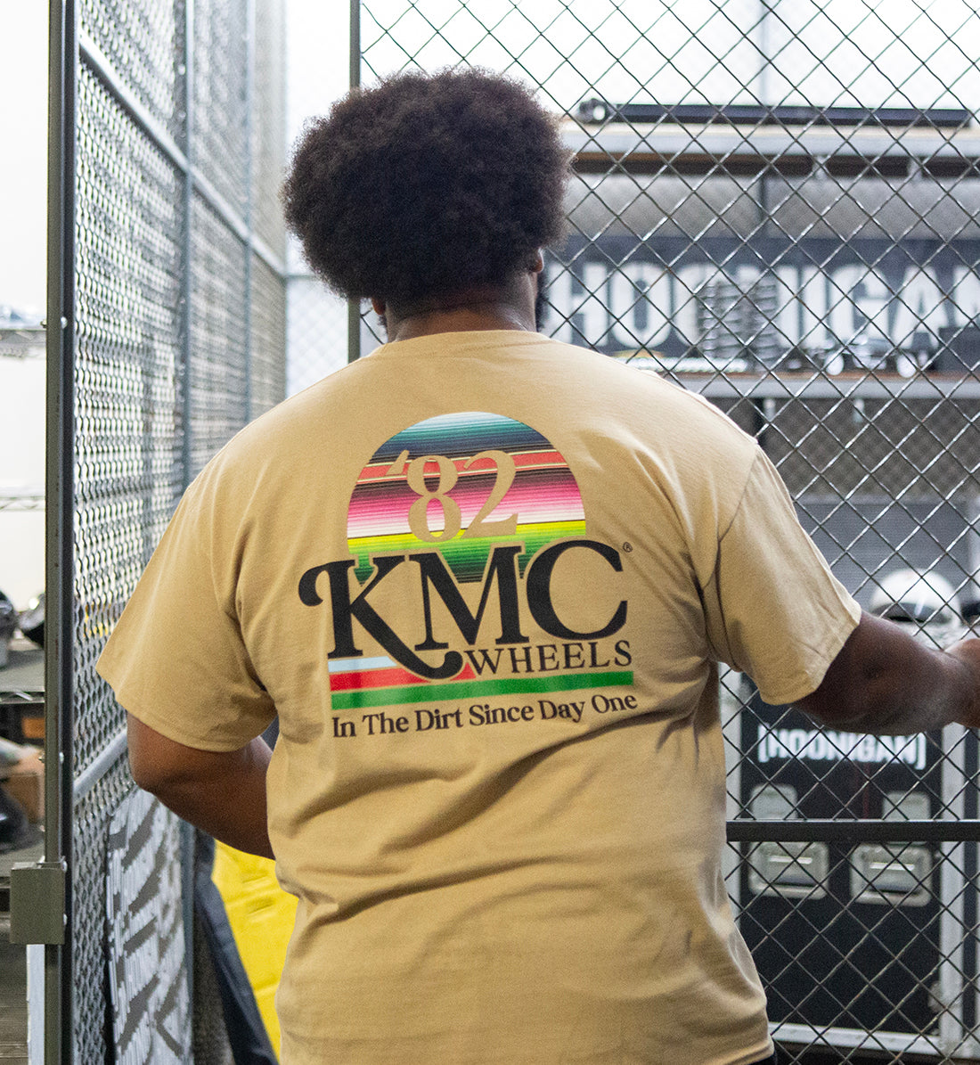KMC DAY ONE Short Sleeve Tee in gray, featuring a relaxed fit, back view displaying the fabric texture and casual style.