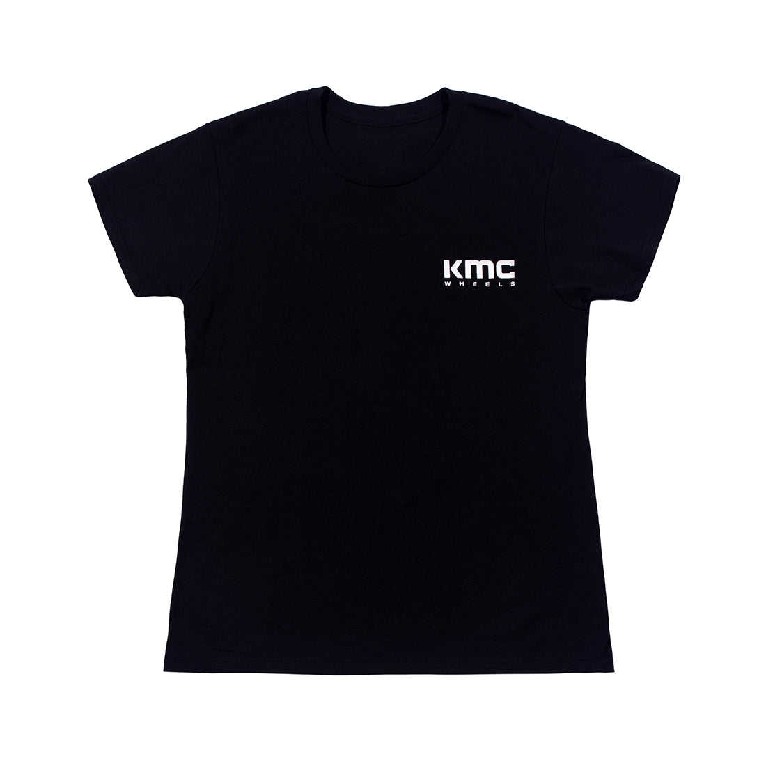 Black women's short sleeve tee featuring the KMC logo on the front.