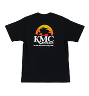 KMC UTV Retro Short Sleeve Tee in black with a vintage-style graphic featuring a UTV illustration and KMC logo.
