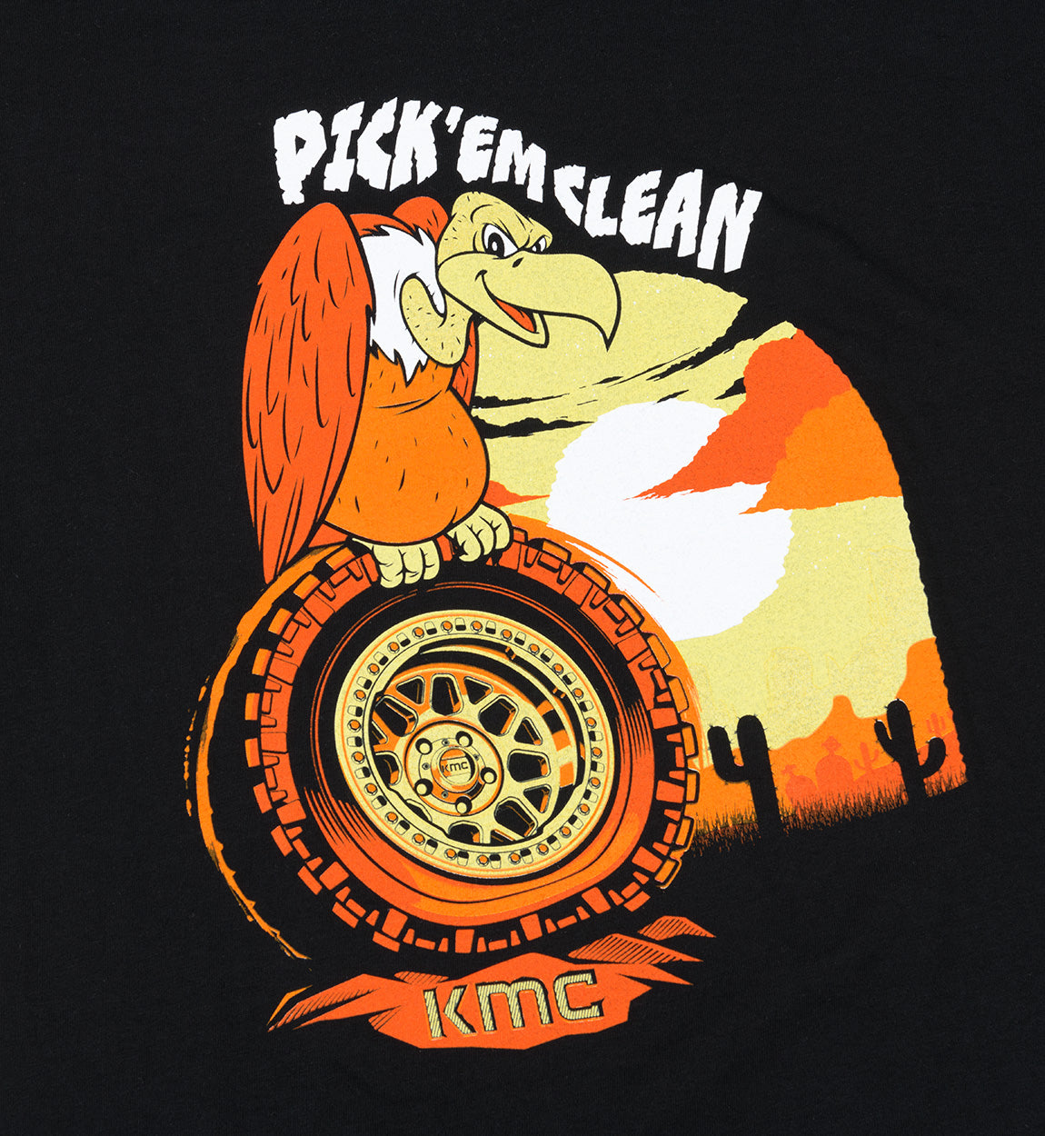 KMC Pick'em Clean Short Sleeve Tee in navy blue with front graphic design.