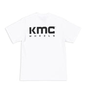 KMC Logo Short Sleeve Tee featuring a bold logo on the front, set against a solid color background.