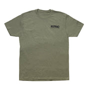 KMC logo short sleeve t-shirt in navy blue, featuring a round neckline and relaxed fit.