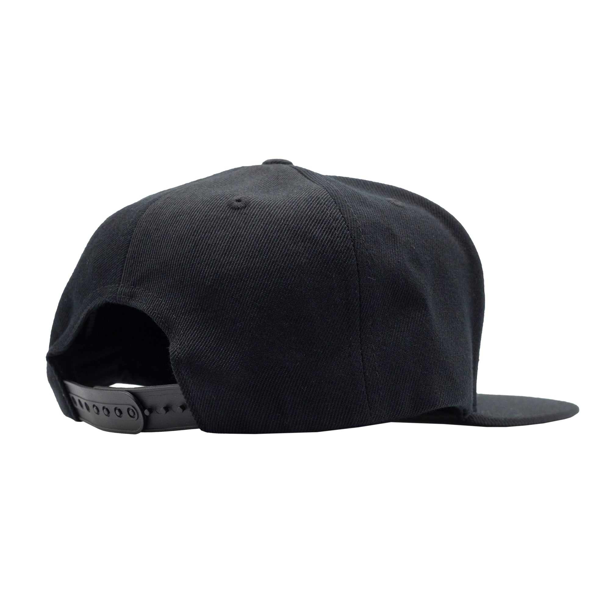 KMC logo snapback hat featuring a black base with the white KMC emblem on the front.
